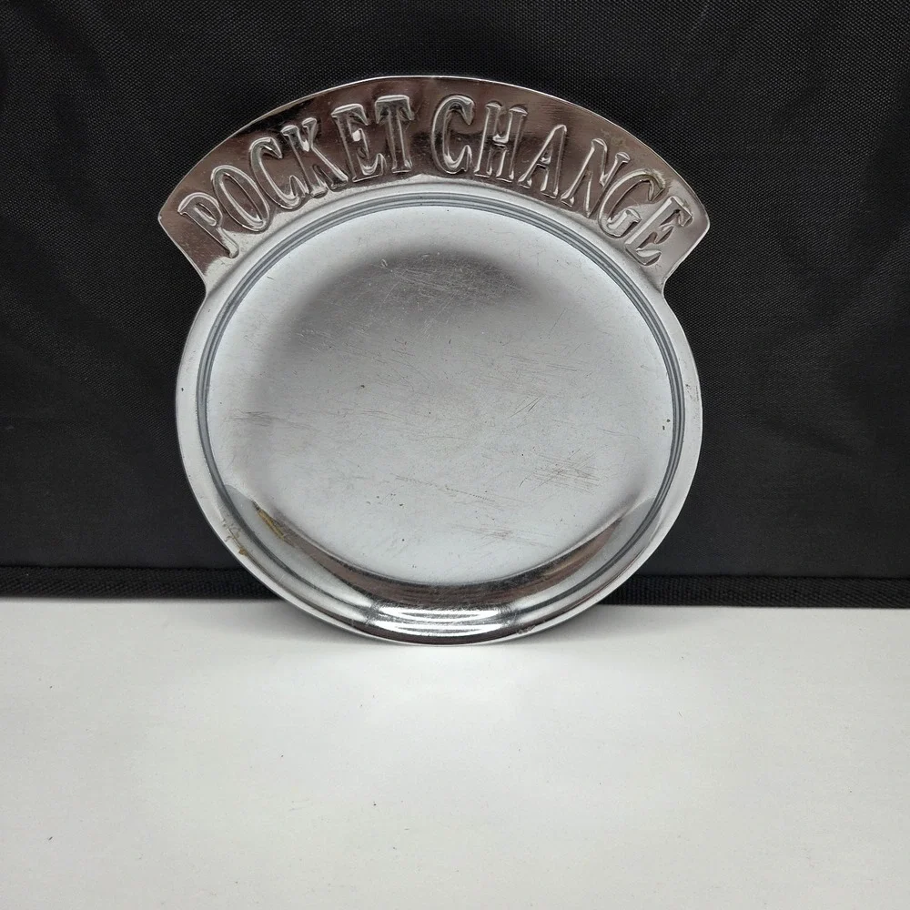 Vintage Pocket Change Metal Spoon Rest Tray Kitchen Counter Catchall 6